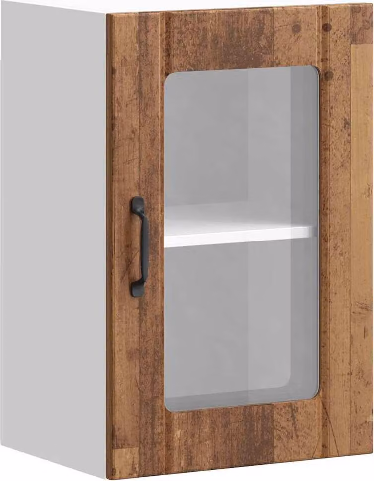 Pensile da Cucina con Porta in Vetro Lucca Legno Antico