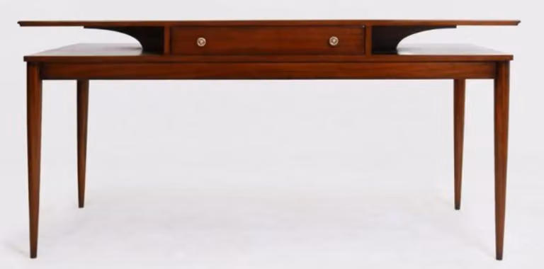 Casa Padrino scrivania art déco con cassetto marrone 154 x 80 x h. 78 cm - Scrivania in legno massello - Mobili per ufficio - Qualità lusso
