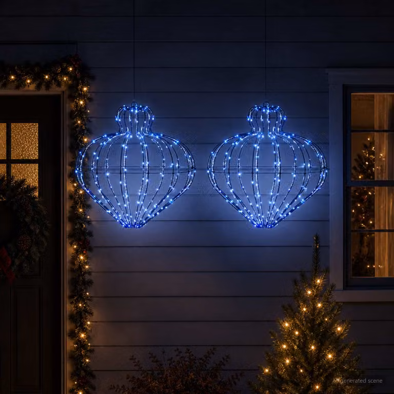 vidaXL Luce a punta di Natale 2 pz 384 LED Blu Ø 45 x 40 cm