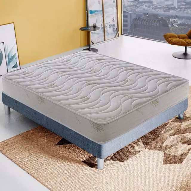 Materasso KingDream Piazza e Mezza con Schiuma Viscoelastica, Antibatterico e Termoregolatore, Bianco, L 120 cm x P 200 cm x H 25 cm