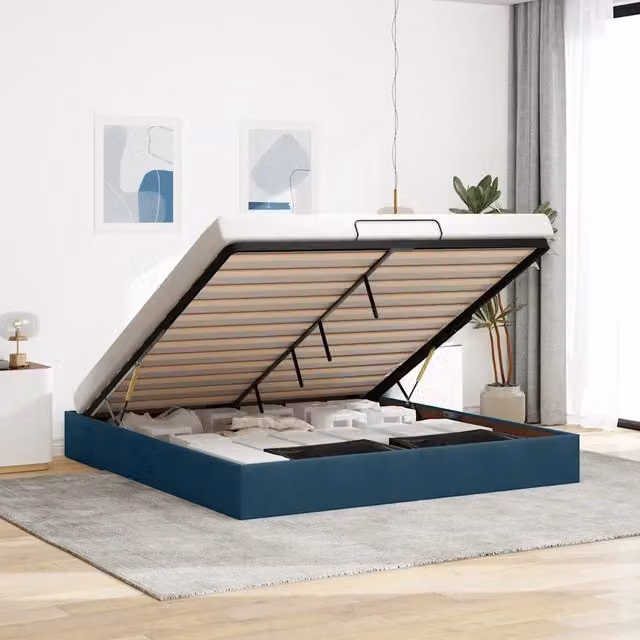 Struttura Letto Pouf senza Materasso 200x200 cm in Velluto 3310989