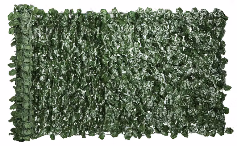 Rotolo di Siepe Finta per Balcone e Giardino 300x100 cm con Foglie di Edera in PE Verde Scuro