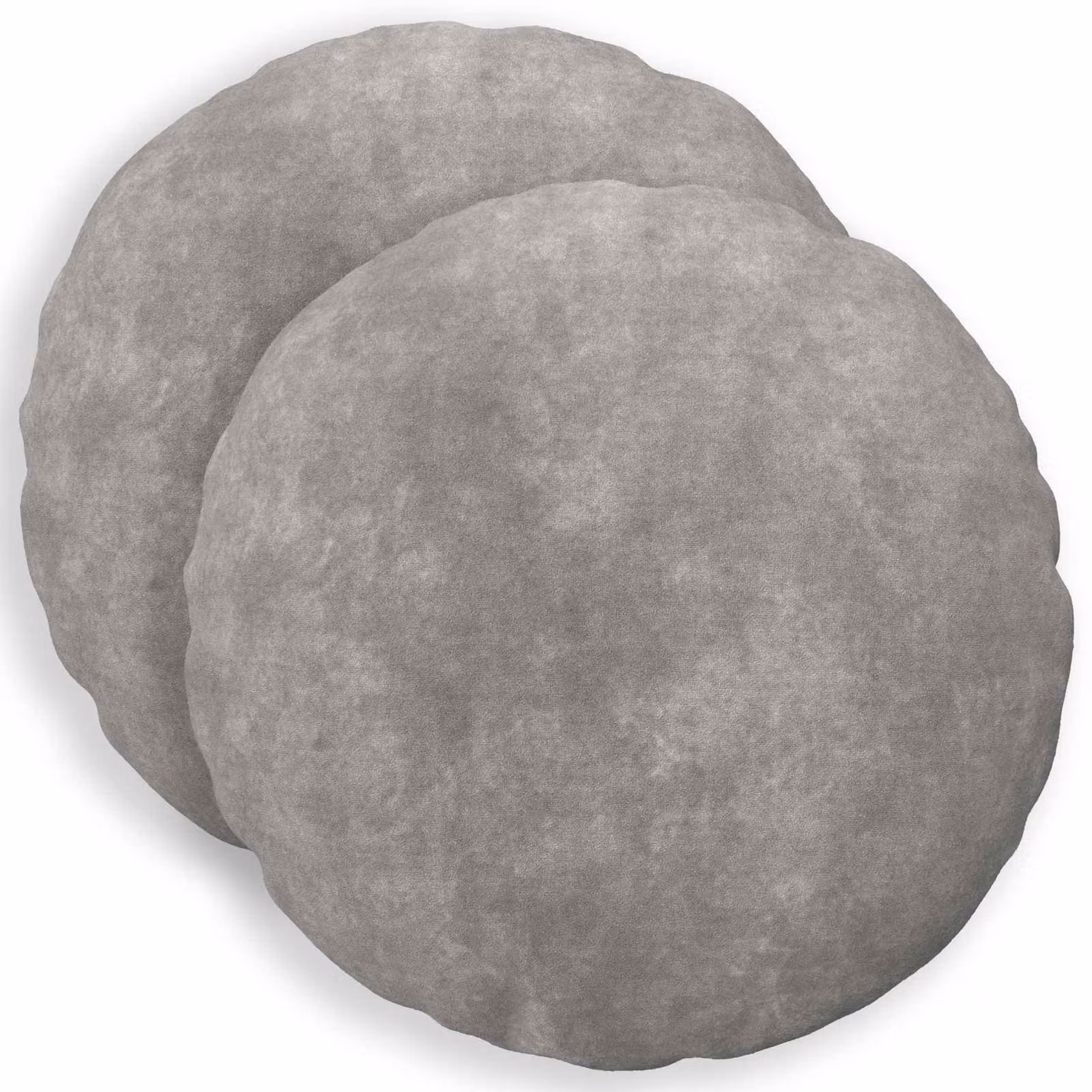 Set di 2 cuscini rotondi vidaXL HEERLEN in microfibra grigio chiaro