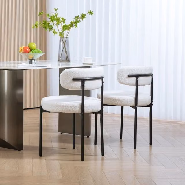 Set da 2 sedie da pranzo moderne REDOM colore bianco, L/P/H: 51 x 51 x 76 cm