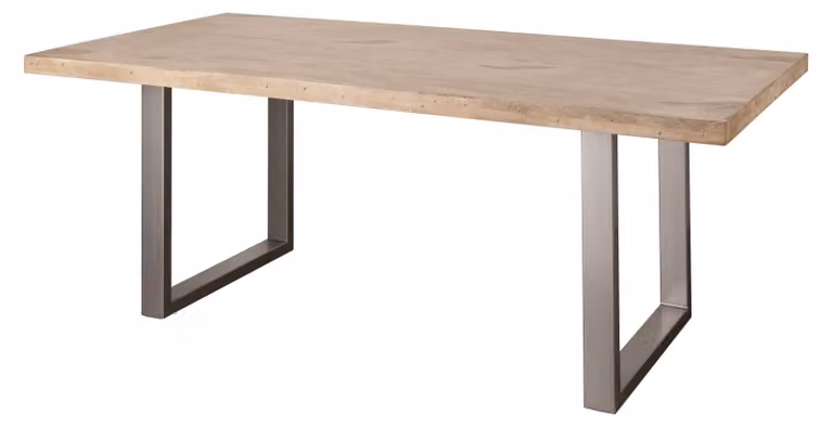 MASSIVMOEBEL24 | tavolo da pranzo in legno di Mango 180x90x76 sbiancato laccato RAILWAY #307
