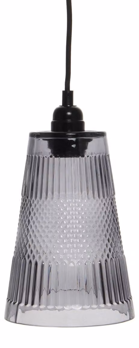 Lampada a sospensione Palum in vetro grigio