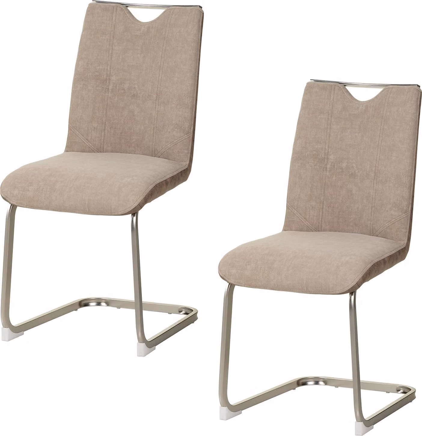 Sedia a dondolo Taupe/Marrone antico chiaro Set da 2 Emrys