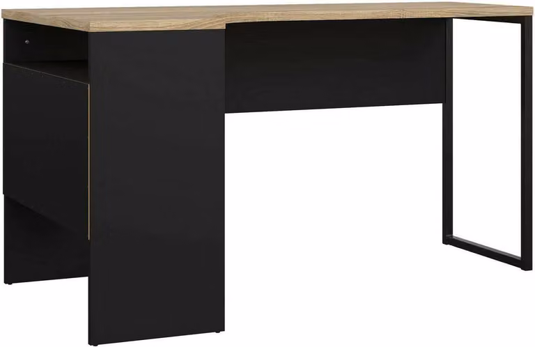 Scrivania Function Plus nero opaco / struttura in rovere
