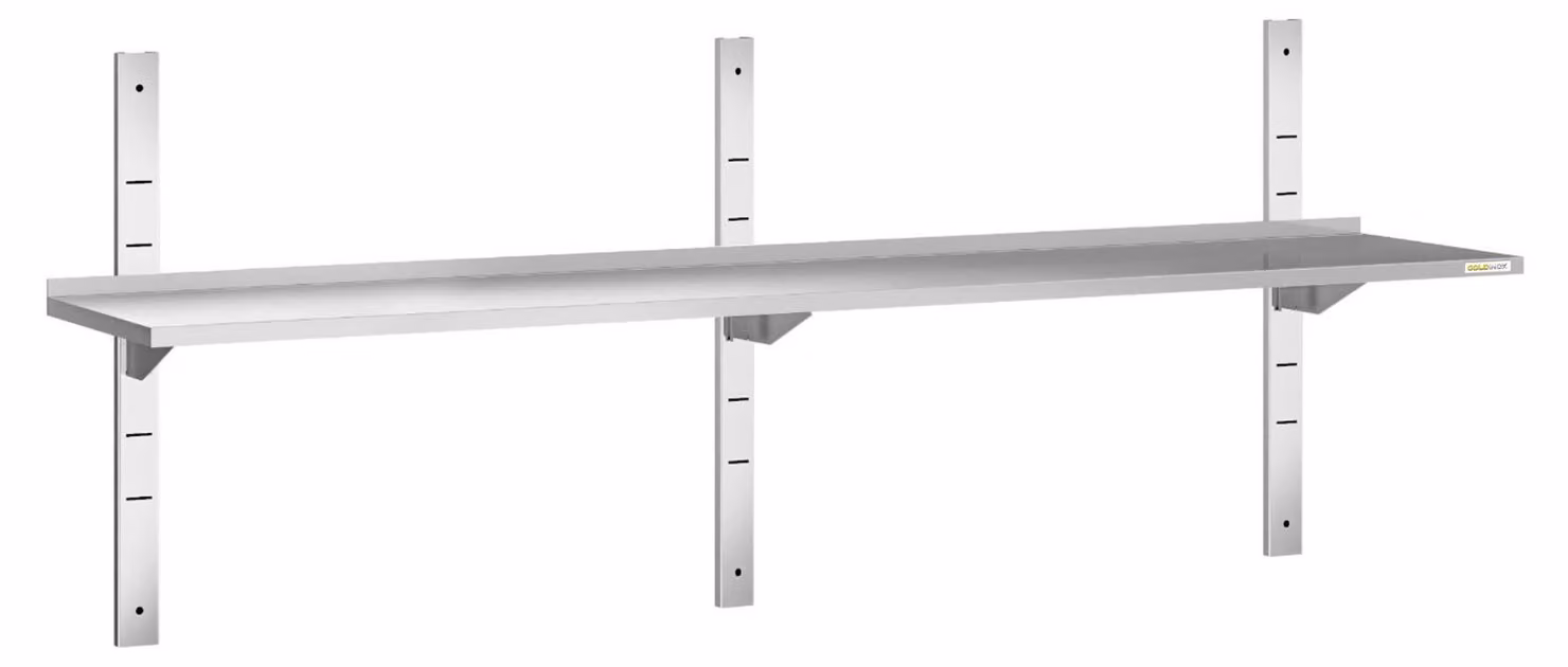 Mensola a parete in acciaio inossidabile, dimensioni 1800 x 300 mm, linea PREMIUM - GOLDINOX