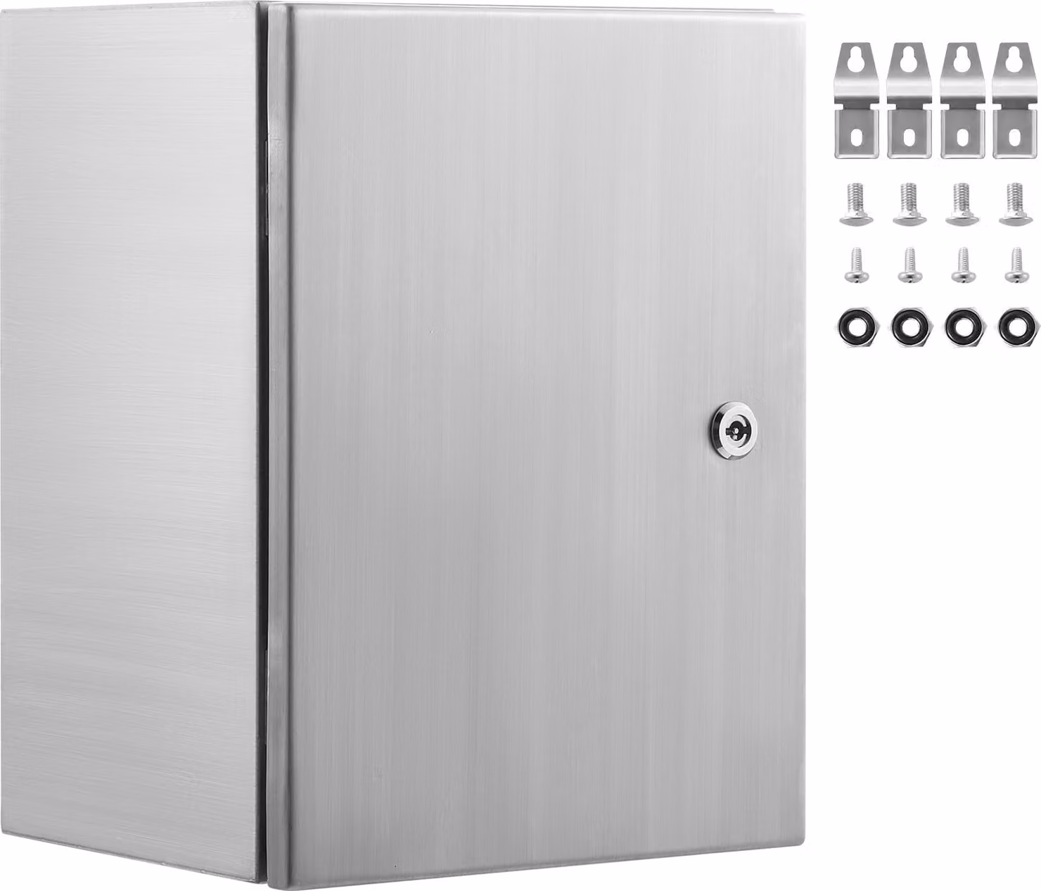 SucceBuy scatola per interruttori in acciaio, 20 x 16 x 8 pollici, scatola per interruttori in acciaio inox 304, contenitore a parete per apparecchiature elettriche ed elettroniche da esterno con chiusura a cerniera per la piastra di montaggio