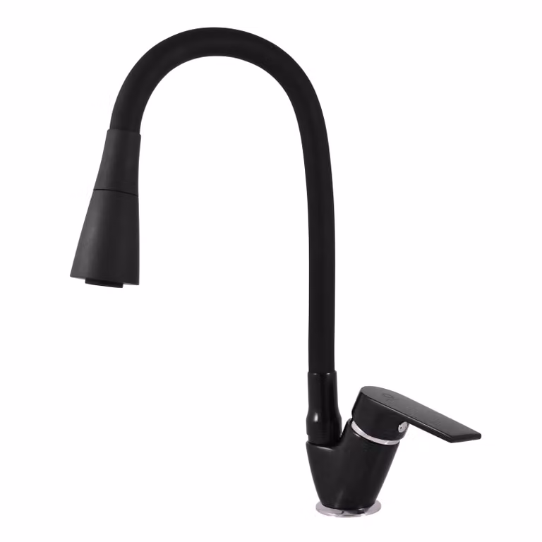 Slezák-RAV Slezák Rav Miscelatore a leva flessibile per lavabo con doccia CO106/13CMATC Colore: nero opaco/cromo, Dimensione: 3/8''