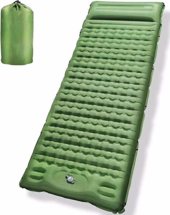Materasso gonfiabile elettrico – Modello a due file – Letto da campeggio confortevole – Adatto per interni ed esterni – Ideale per ospiti, campeggio e vacanze – Materasso gonfiabile in PVC