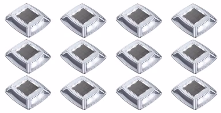 12 faretti LED solari, grado di protezione IP68, 24 lumen, luce calda, per uso esterno