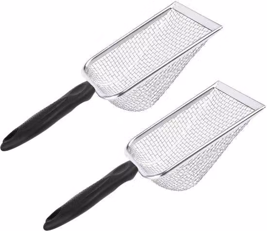 Set di 2 setacci da giardino in acciaio inossidabile Unyqoos®: maglie da 5 mm e 2 mm, ideali per terra, compost, sabbia e pietre, con maniglie antiscivolo
