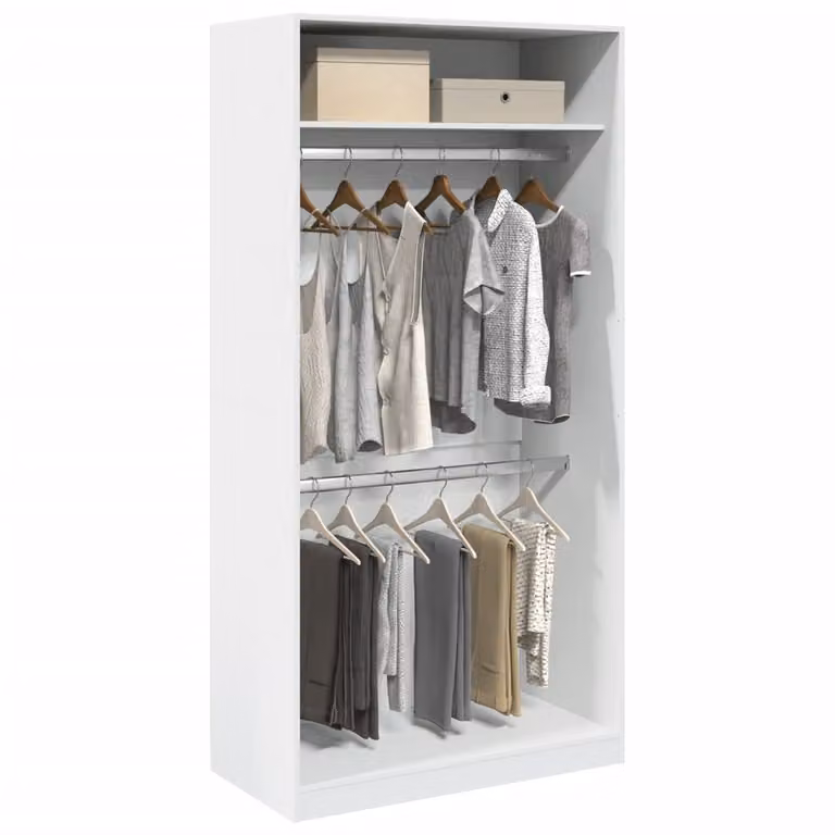 Armadio bianco vidaXL in legno e MDF con ante a battente L: 100 cm, P: 50 cm, H: 200 cm