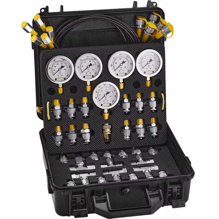 Kit di prova della pressione idraulica, acciaio inossidabile resistente, misure versatili, giallo