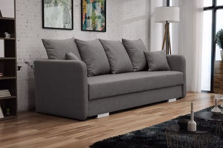Schlafsofa Stoff 3 Sitz Sofa Couch Textil Polster Garnitur Bettfunktion