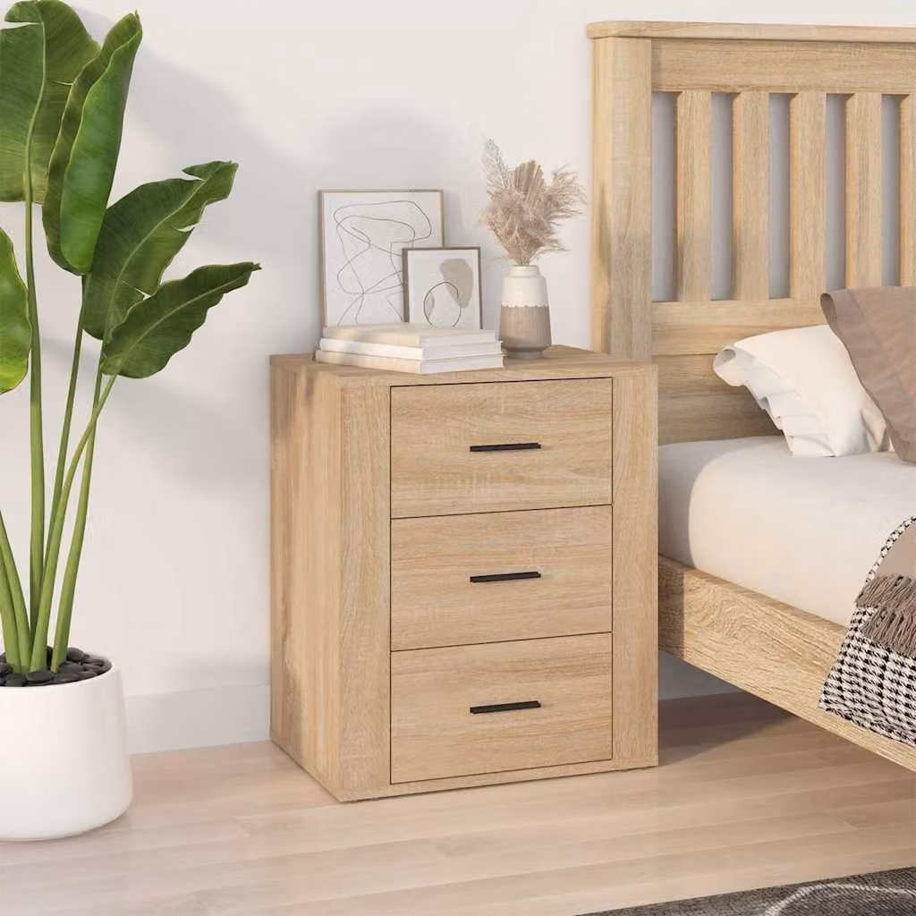 Comodino sospeso vidaXL in legno Rovere Sonoma marrone L: 50 cm, P: 36 cm, H: 60 cm