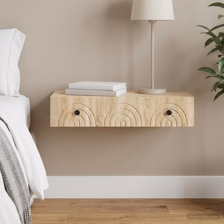 vidaXL Tavolino da Parete Laterale Moderno in Rovere Sonoma, L 87,5 x P 34,5 x H 17 cm