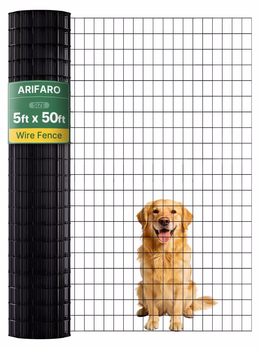 Recinzione a rete, dimensioni 1,5 m x 15,2 m, maglie da 5 x 7,5 cm, filo di 2 mm di spessore, per giardino