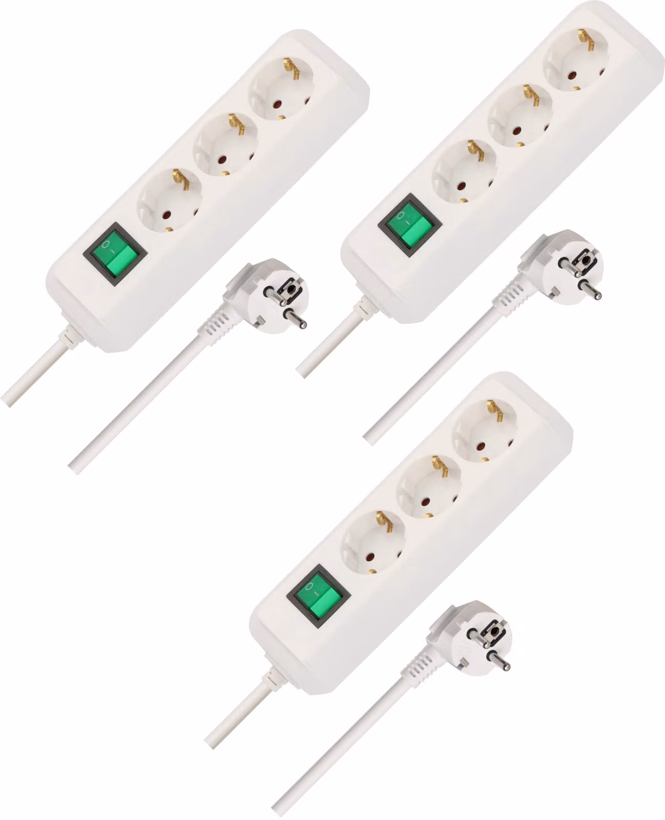 Set da 3 prese Brennenstuhl, serie Eco-Line, con cavo da 1,5 metri