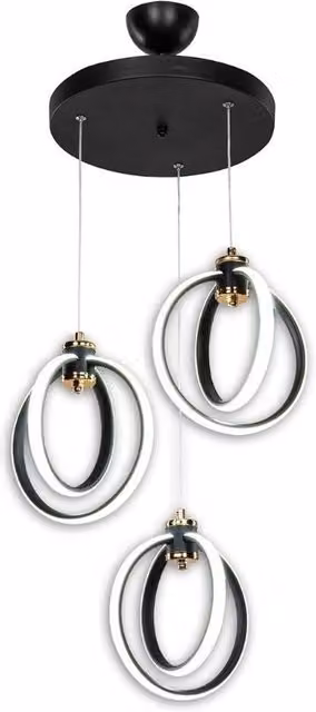 Lampada a sospensione tre punti luce cerchi LED Felicia ASZ1593