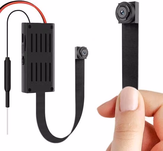 Mini telecamera di sorveglianza 4K con rilevamento movimenti e Wi-Fi, colore nero