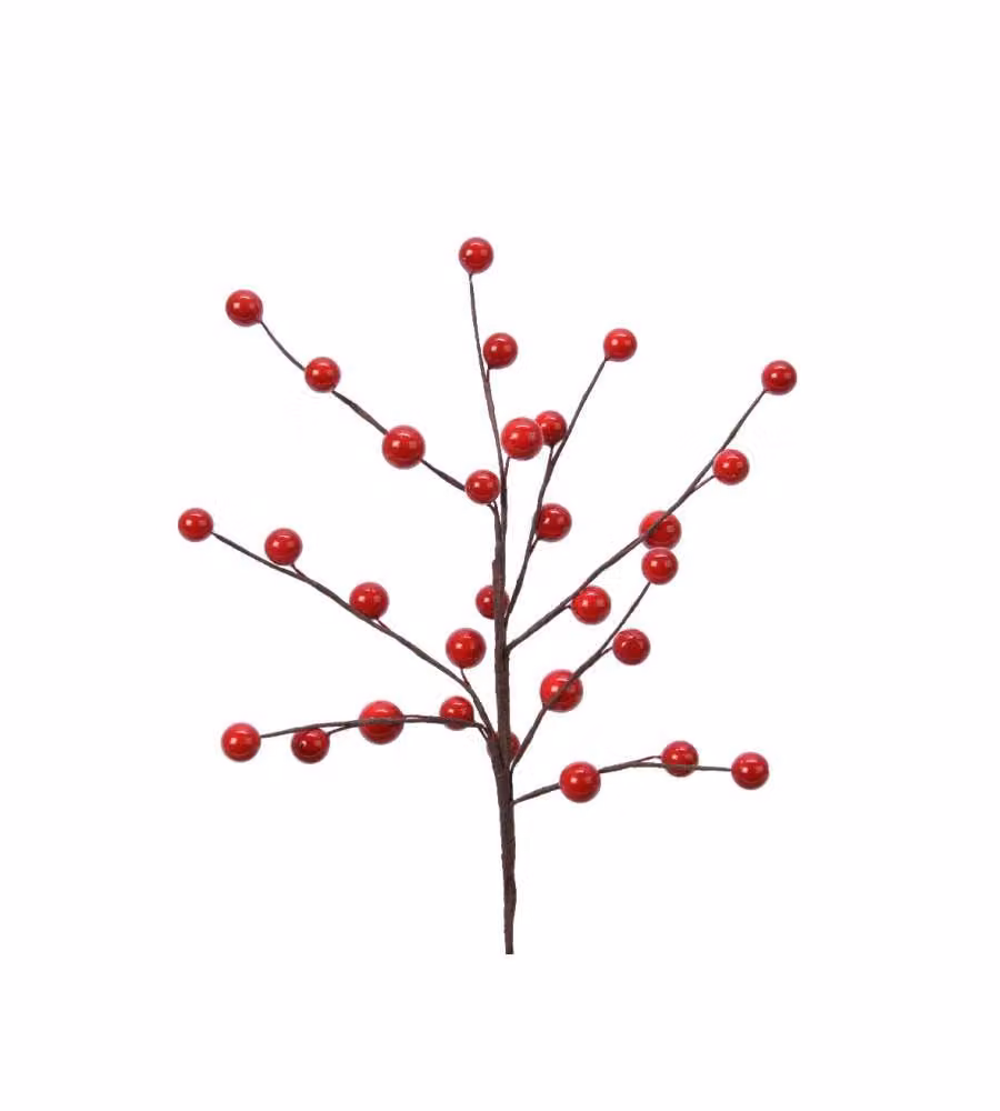 Decoris Ramo Natalizio Bacche Rosse in Gommapiuma - 3x15x26 cm