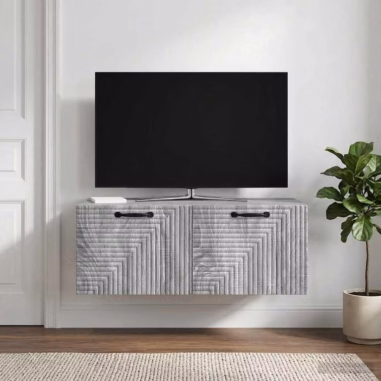 vidaXL Mobile Porta TV da Muro Moderno Grigio, L 78,5 cm x P 41 cm x H 30 cm