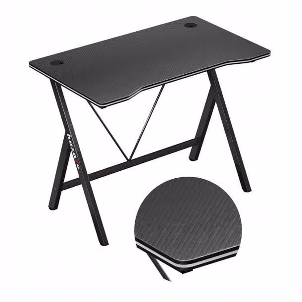 Scrivania Scrivania da lavoro Scrivania ergonomica da gioco Gamer 100 cm Nero