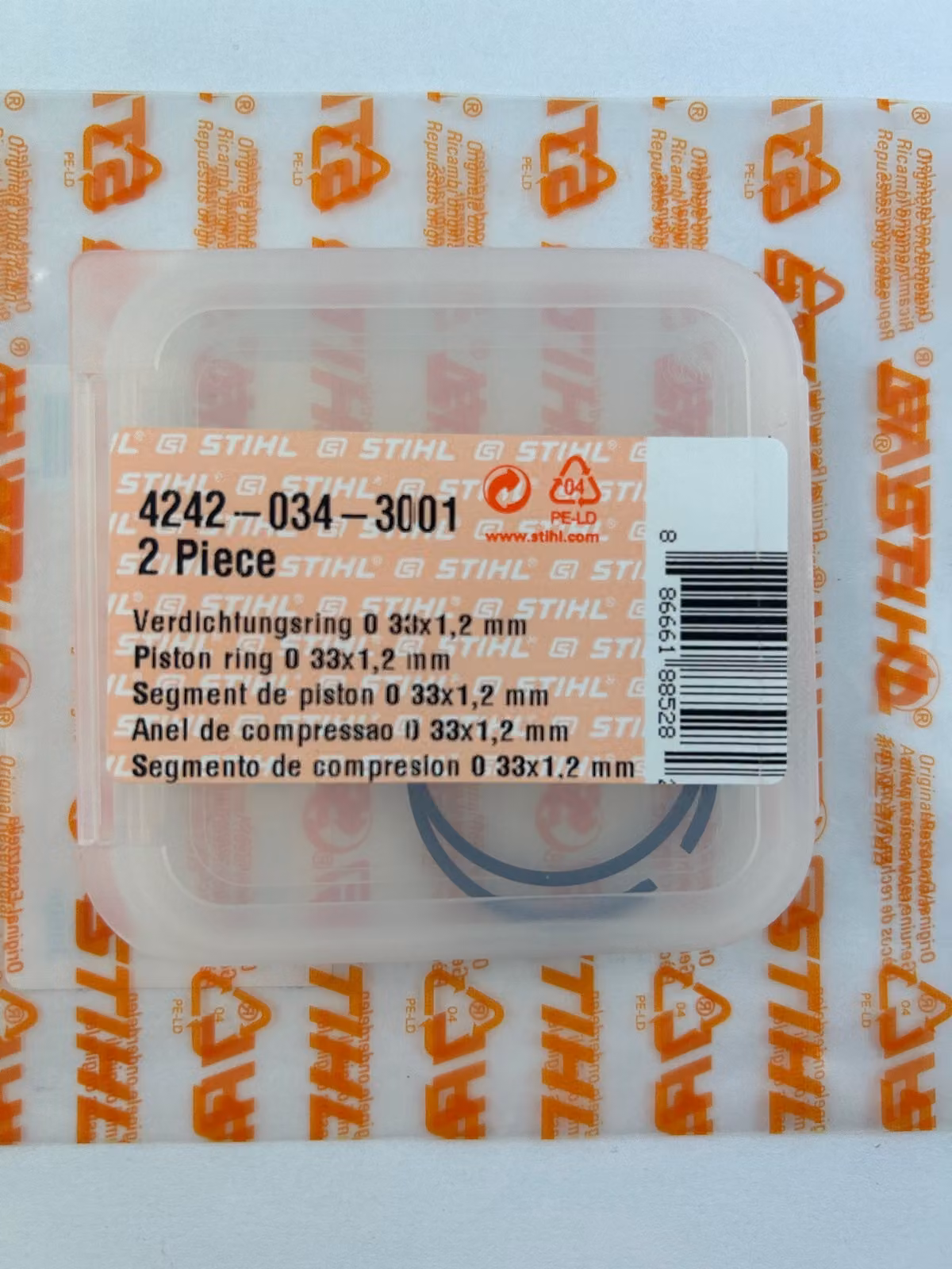 Fasce elastiche originali STIHL 42420343001 33x1,2mm ( 2 pezzi)