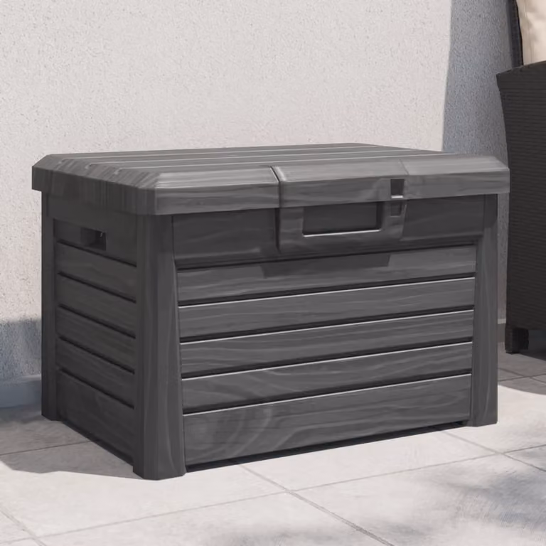 Contenitore per cuscini vidaXL in polipropilene antracite per giardino e terrazzo L: 73 cm, P: 50,5 cm, H: 46,5 cm