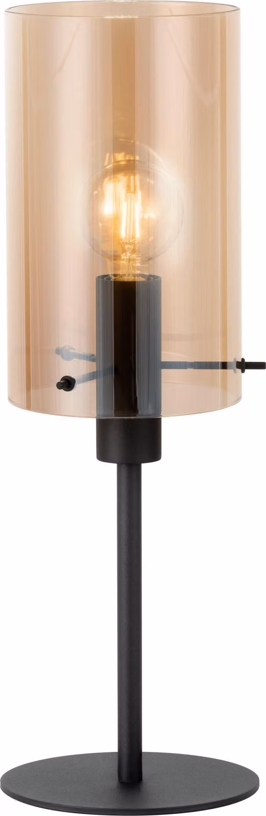 EGLO Polverara, ambra, nero, vetro, acciaio, IP20, II, E27, 1 lampadina