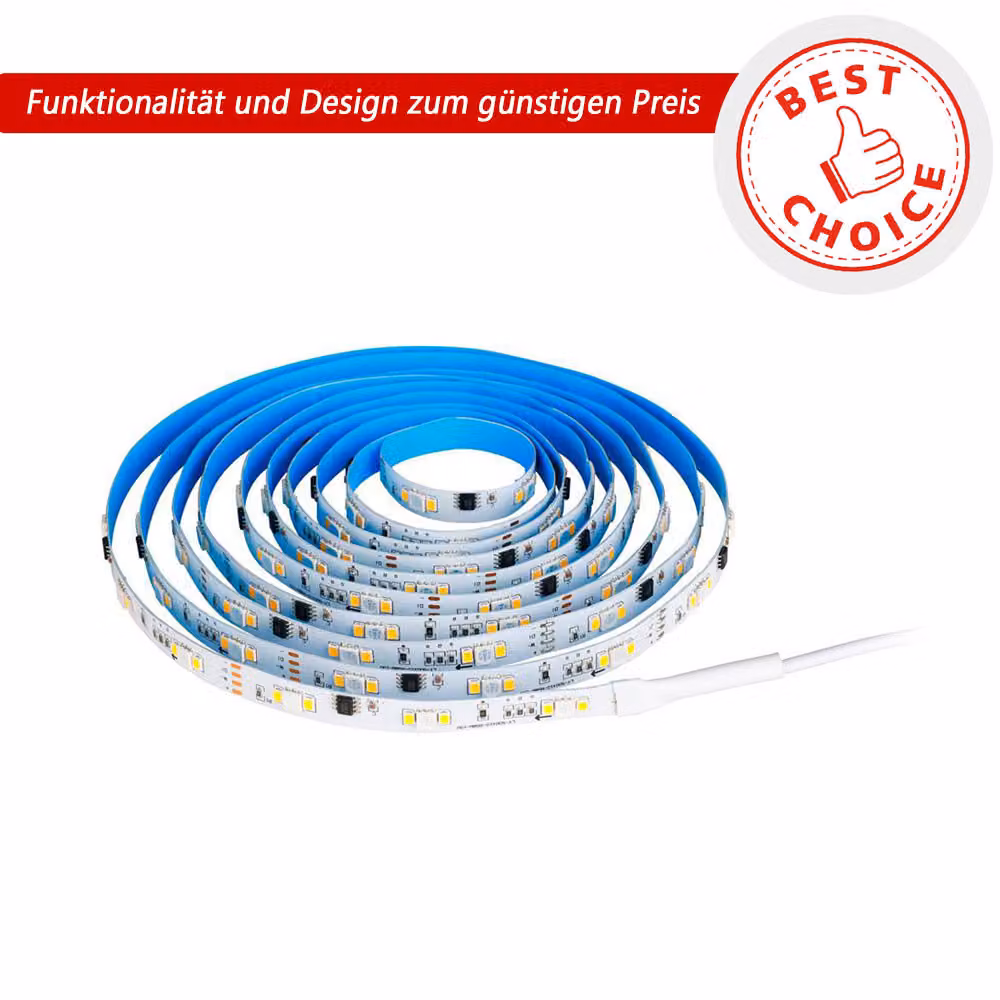 MIGLIORE SCELTA Striscia luminosa/barra RGBIC plastica bianca LED 20,2W 3000K L:500cm W:1cm H:0,2cm dimmerabile