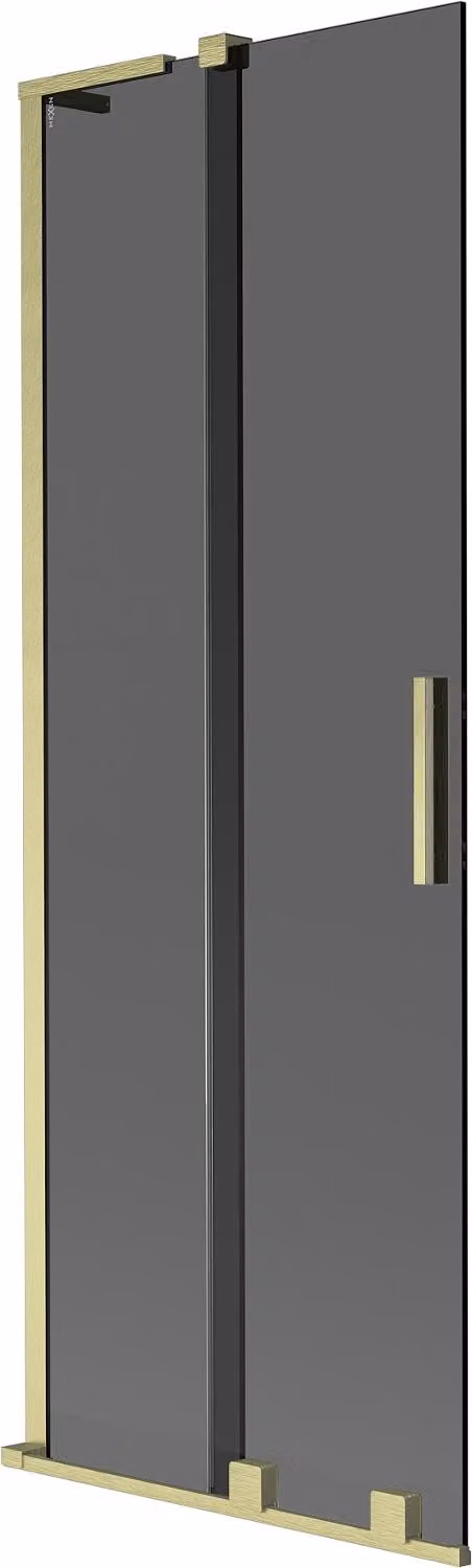Mexen Velar L paratia per vasca da bagno scorrevole a 2 ante 70 x 150 cm, grafite, oro spazzolato - 896-070-003-41-55