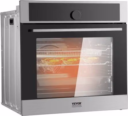 Forno Elettrico da Incasso Vevor in Acciaio Inox Argento con 16 Funzioni di Cottura, Programmi Automatici, Display LED e Funzione Grill