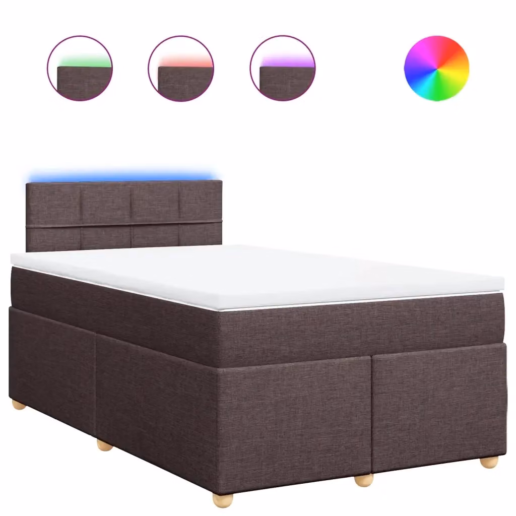 Letto Ibrido con Giroletto a Molle e Materasso vidaXL in Legno di Pino e Tessuto, Marrone e Bianco, L/P: 120 x 200 cm – 2