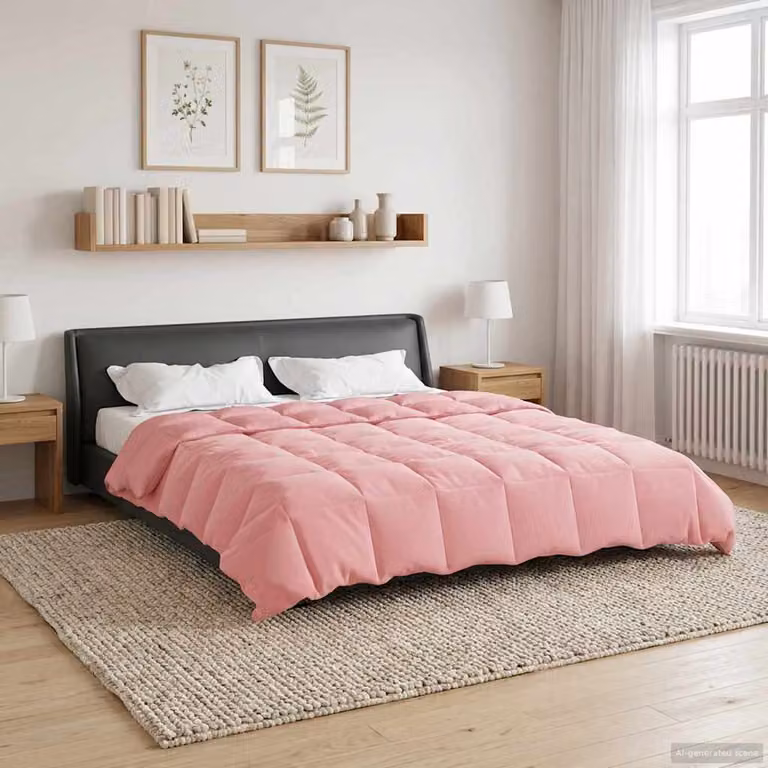 Piumone Completo Annuale 4 Stagioni vidaXL in Microfibra Reversibile e Traspirante, Rosa, L/P: 240 x 220 cm