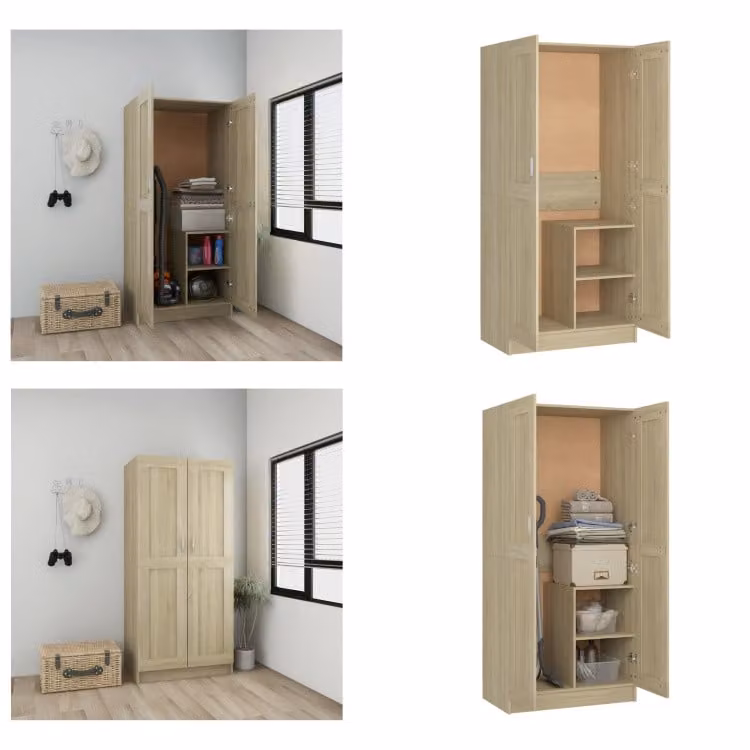 vidaXL Armadio Sonoma rovere 82,5x51,5x180 cm in legno - Armadio - Armadi - Armadio a muro - Guardaroba - Armadio