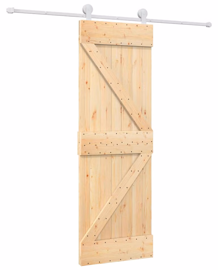 Porta scorrevole Naturale e Bianco 70 x 210 cm