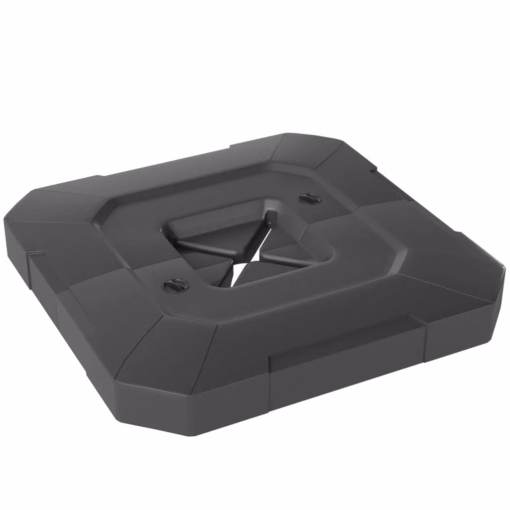 Set di 2 basi per ombrellone Zephmum in plastica grigia da riempire con acqua o sabbia, peso 80 kg – 2