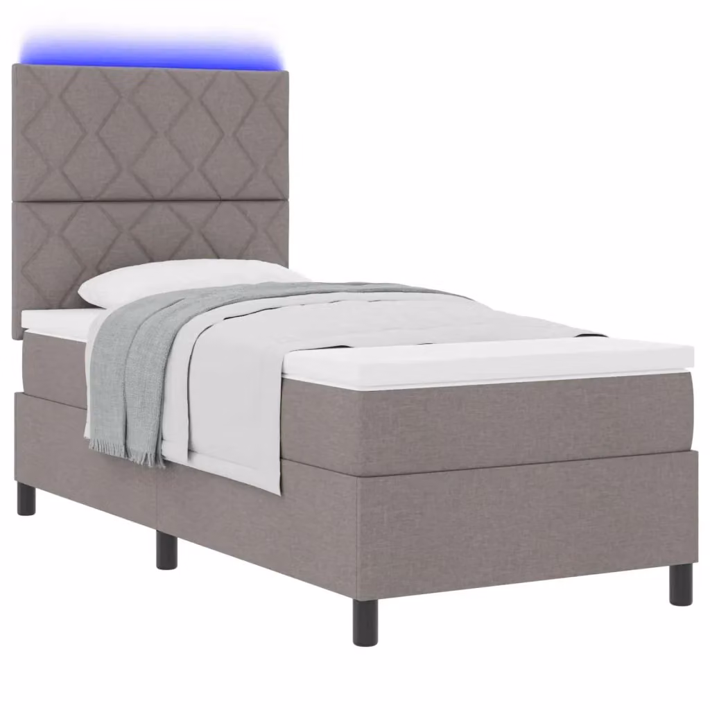 Letto a molle vidaXL con strisce LED e porta USB, struttura in legno e tessuto, L/P: 100 x 200 cm – 2