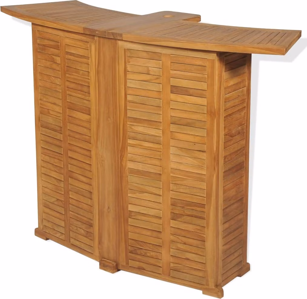 Tavolo da Bar Pieghevole 155x53x105 cm in Massello di Teak