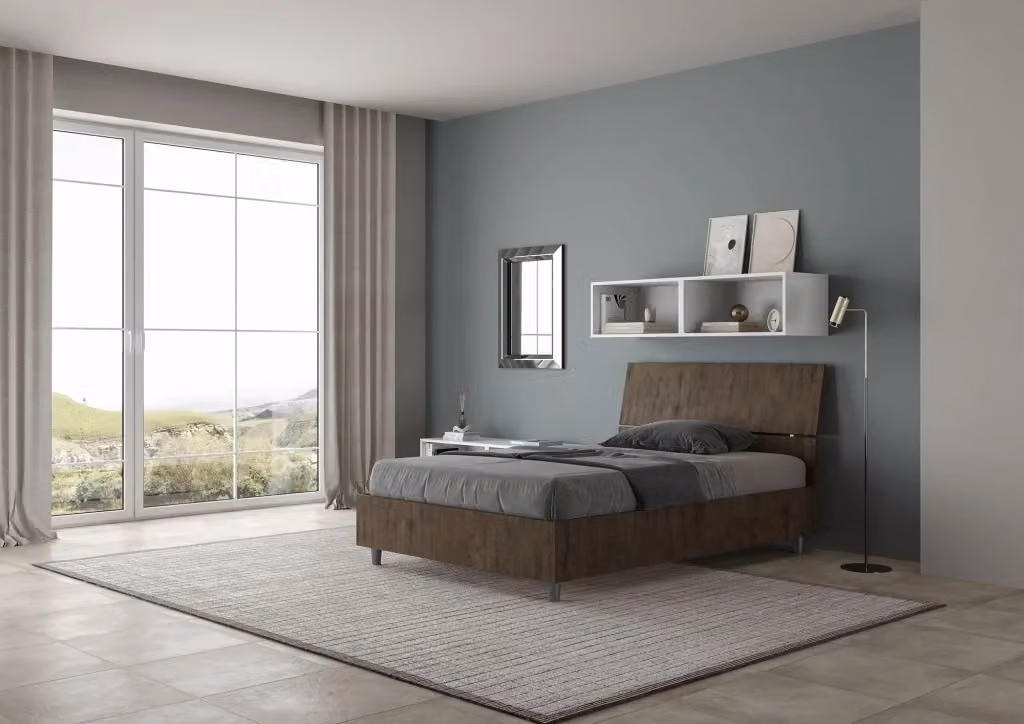 Letto Demas 1 Piazza e Mezzo con Contenitore e Rete, Colore Noce, L/P/H: 120 x 200 x 127 cm – 2