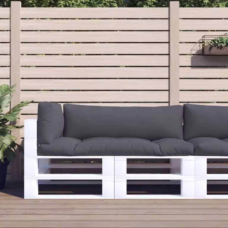 Set di 3 cuscini per pallet vidaXL in poliestere idrorepellente e resistente ai raggi UV, colore antracite