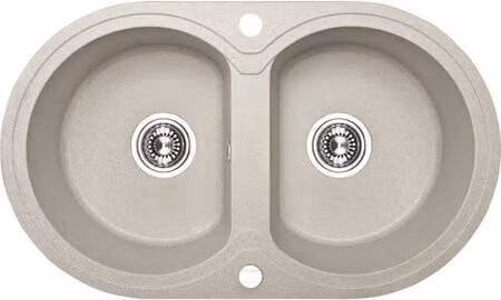 Lavello di design in granito 2 vasche beige