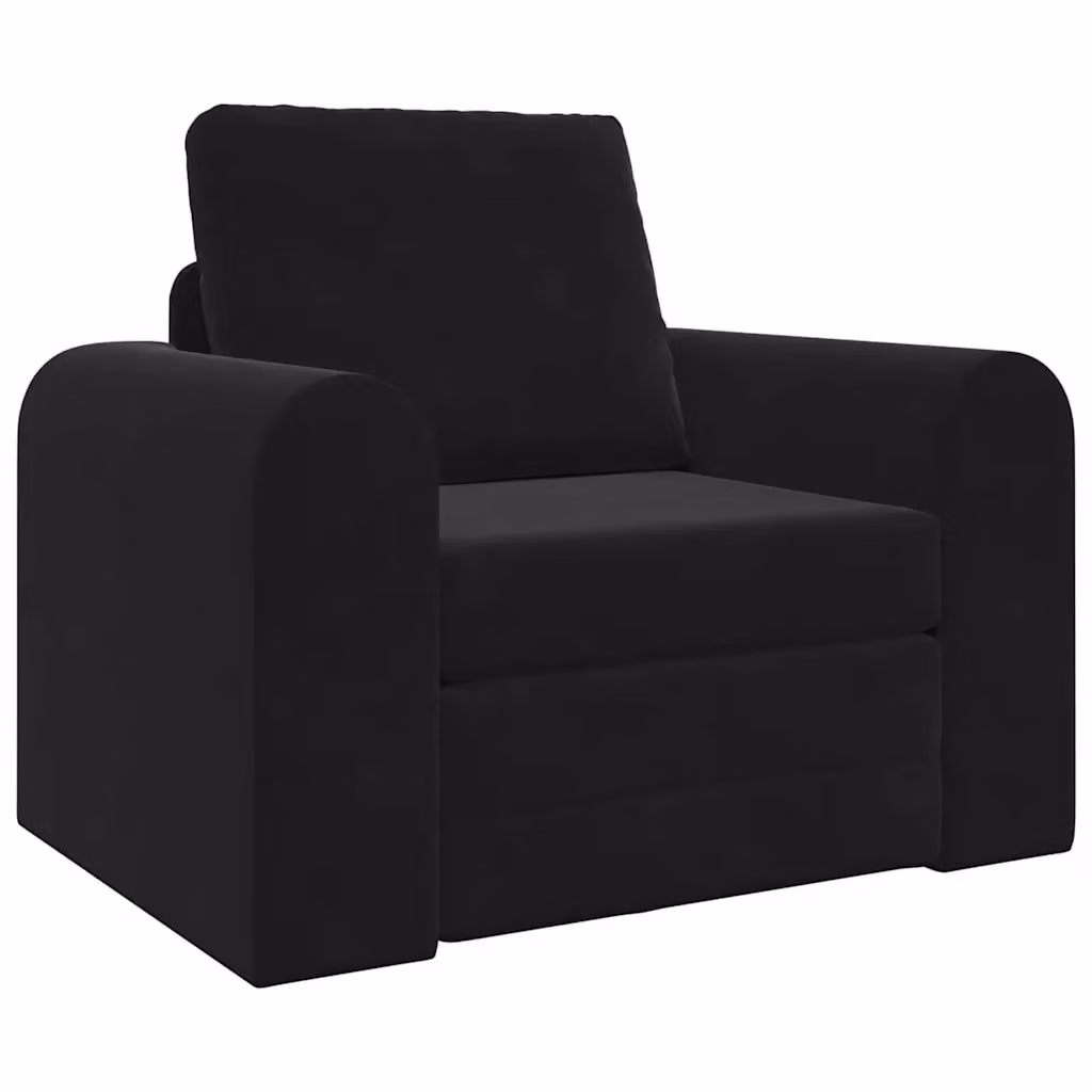 Divano letto daybed vidaXL in velluto nero L: 98 cm, P: 71 cm, H: 83 cm – 2