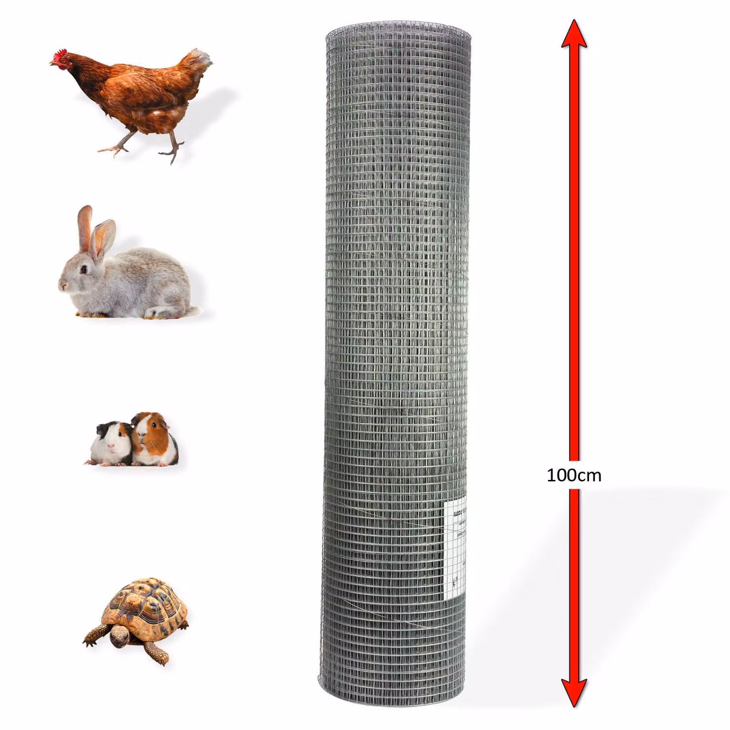 Voliéric rete quadrata zincata, zincata 13 mm, 1x20 m, filo 0,8 mm