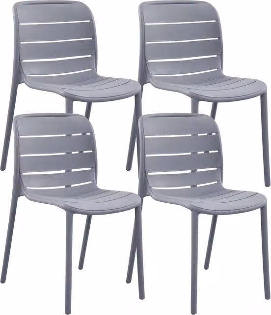 Set di 4 sedie moderne Iris grigie in polipropilene e fibra di vetro per interno ed esterno Il Gruppone Passione Casa – 1