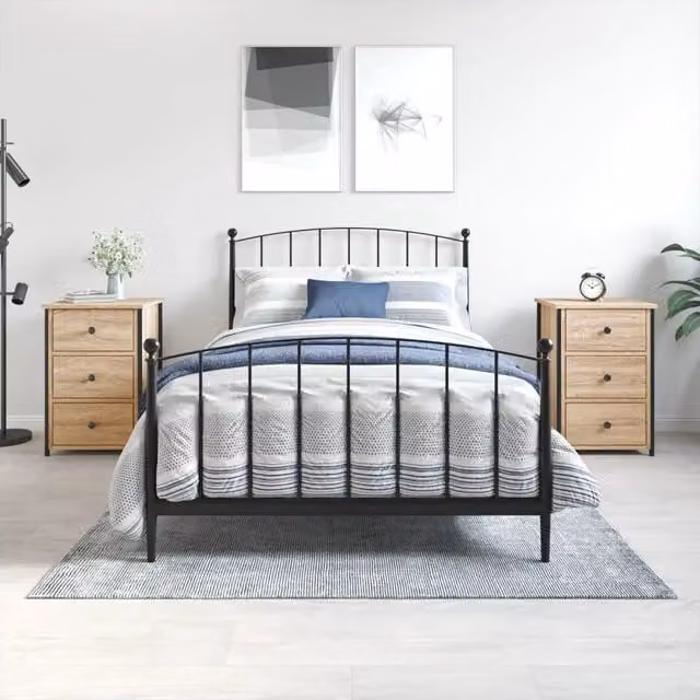 Set di 2 comodini Design Mania in stile industrial, colore marrone, L/P/H: 40 x 36 x 60 cm